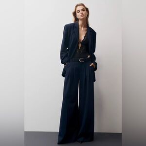 Anthropologie Maeve The Avery Wide-Leg Pleated Trousers Pant Size 10